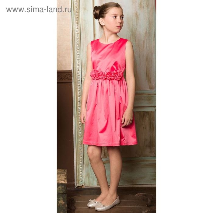 Платье нарядное для девочек, рост 134 см, цвет красный - Фото 1