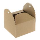 Коробка крафт из рифленого картона 13 х 13 х 8 см с лентой - Фото 2