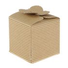 Коробка крафт из рифленного картона 5 х 5 х 5 см - Фото 1