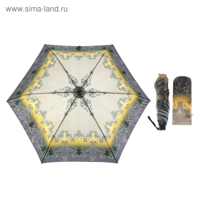 Зонт механический "Орнамент", облегчённый, R=47см, цвет фиолетово-сиреневый - Фото 1