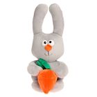 Мягкая игрушка "Зайка с морковкой" серый, 38см - Фото 1