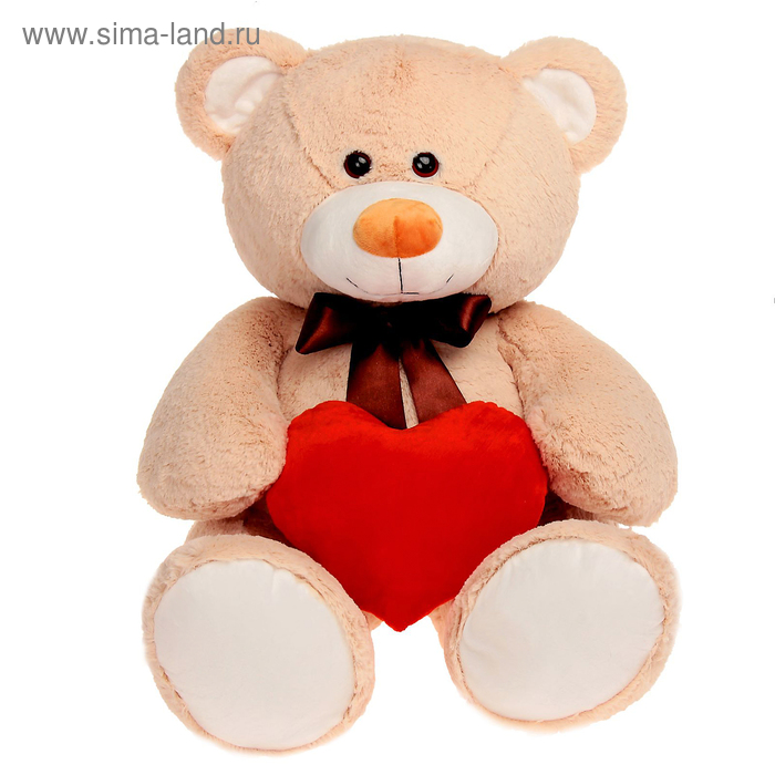 Мягкая игрушка «Мишка Рон с сердцем», 70 см, цвет бежевый - Фото 1