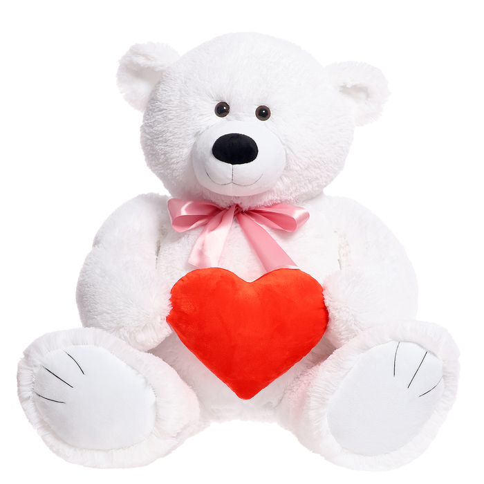 Мягкая игрушка «Мишка Труди с сердцем» 80 см белый - Фото 1