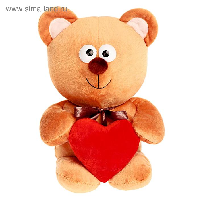 Мягкая игрушка «Мишутка с сердцем», цвет бежевый, 30см - Фото 1