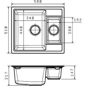 

Мойка кухонная из камня Florentina «Липси-580К», 580х510 мм, цвет антрацит