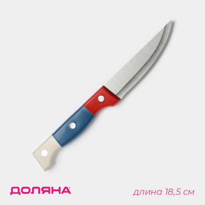 Нож для овощей кухонный Доляна «Триколор», лезвие 8,5 см - Фото 1
