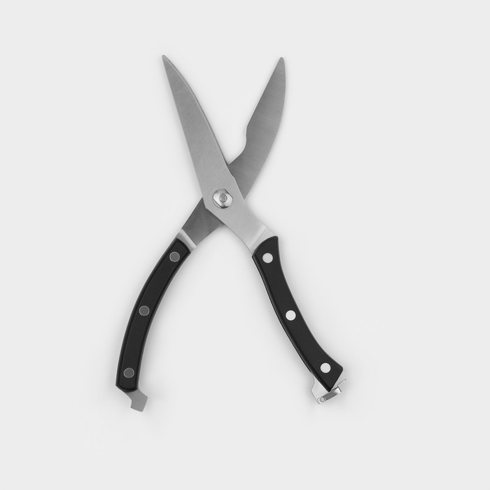 Ножницы кухонные Доляна «Профи», 25×4×1,5 см, цвет чёрный - фото 1912055848