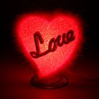 Светильник настольный резина "Сердце love" красный Е12 220В 17х13х11 см - Фото 2