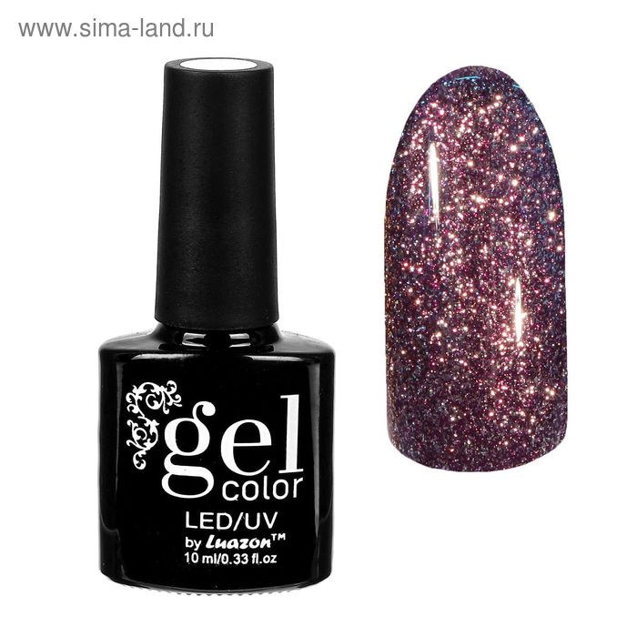 Гель-лак для ногтей "Сверкающая платина", трёхфазный LED/UV, 10мл, цвет 012 фиолетовый - Фото 1