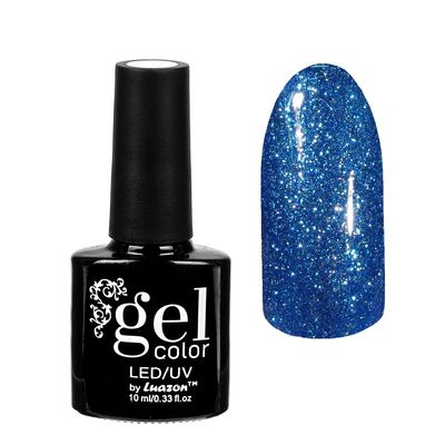 Гель-лак для ногтей "Сверкающая платина", трёхфазный LED/UV, 10мл, цвет 023 тёмно-синий