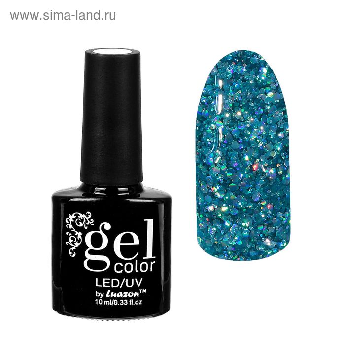 Гель-лак для ногтей "Искрящийся бриллиант", трёхфазный LED/UV, 10мл, цвет 002 голубой - Фото 1
