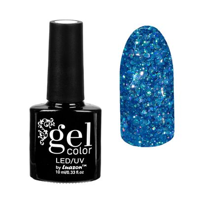 Гель-лак для ногтей "Искрящийся бриллиант", трёхфазный LED/UV, 10мл, цвет 011 тёмно-голубой