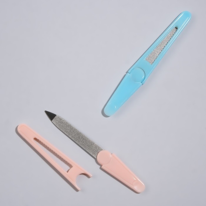 Пилка металлическая для ногтей, с колпачком, 10,5 см, цвет МИКС - Фото 1