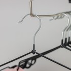 Плечики-вешалки для одежды Доляна, размер 40-44, антискользящее покрытие, цвет чёрный - Фото 3