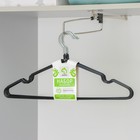 Плечики-вешалки для одежды Доляна, размер 40-44, антискользящее покрытие, цвет чёрный - Фото 4