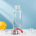 Бутылка для воды стеклянная «Лидо», 400 мл, h=18 см, цвет ремешка МИКС - Фото 2