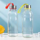 Бутылка для воды стеклянная «Лидо», 400 мл, h=18 см, цвет ремешка МИКС - Фото 7