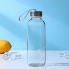 Бутылка для воды стеклянная «Лидо», 400 мл, h=18 см, цвет ремешка МИКС - Фото 3