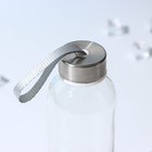 Бутылка для воды стеклянная «Лидо», 400 мл, h=18 см, цвет ремешка МИКС - Фото 6