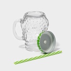 Кружка с крышкой и трубочкой «Сова», 470 мл, 10×11.5×12.5 см, стекло, МИКС - Фото 7