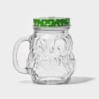 Кружка с крышкой и трубочкой «Сова», 470 мл, 10×11.5×12.5 см, стекло, МИКС - Фото 10