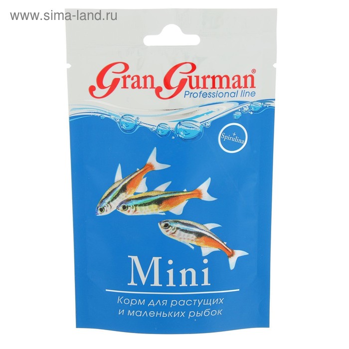 Корм Gran Gurman "Mini" для растущих и маленьких рыбок, 30 г - Фото 1