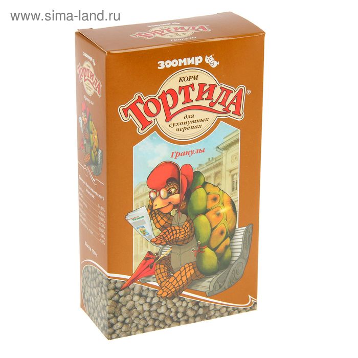 Лакомство «Тортила» гранулы для сухопутных черепах, гранулированный, 150 г - Фото 1