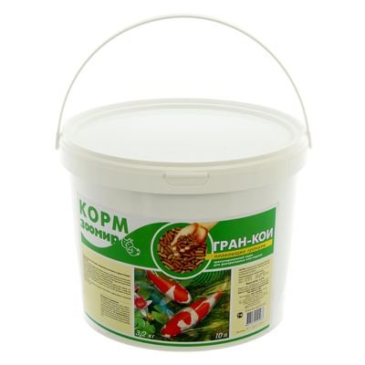 Корм ЗООМИР «ГРАН-КОИ» для кои-карпов, плавающие гранулы, ведро 10 л, 3.2 кг