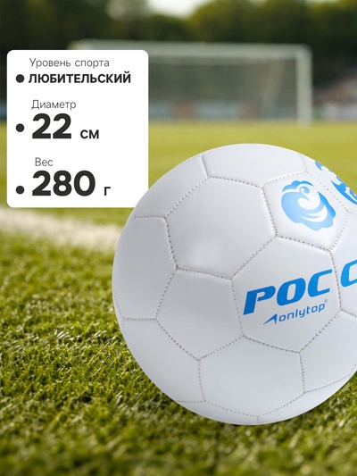 Футбольный мяч ONLYTOP «Россия», машинная сшивка, 32 панели, р. 5, PVC