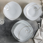 Сервиз столовый Caress Modern, 19 предметов: тарелка десертная 6 шт, тарелка обеденная 6 шт, тарелка глубокая для супа 6 шт, салатник 1 шт - Фото 2