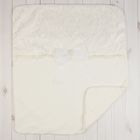Одеяло-плед  велюр с гипюром, размер 80х86 см, цвет молочный К019-15 - Фото 1
