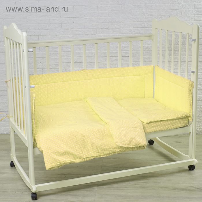 Комплект в кроватку "Карамельки" (6 предметов), цвет жёлтый 10603 - Фото 1