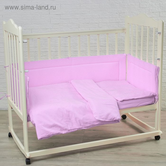 Комплект в кроватку "Карамельки" (6 предметов), цвет сиреневый 10603 - Фото 1