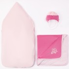 Комплект детский (конверт, плед, шапочка), рост 74 см, цвет розовый - Фото 2