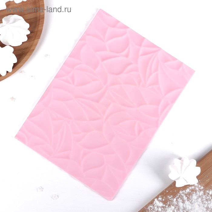Силиконовый коврик рельефный Доляна «Текстура», 25×19 см, цвет розовый - Фото 1