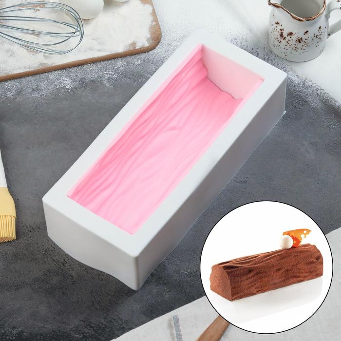 Форма силиконовая для муссовых десертов и выпечки Доляна «Буше», 29,5×12,5 см, с ковриком-трафаретом «Дерево», цвет МИКС - Фото 1