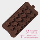Форма для шоколада Доляна «Звездочёт», силикон, 20,5×10,5×1,5 см, 15 ячеек, цвет коричневый - фото 8312357