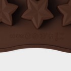 Форма для конфет и шоколада Доляна «Звездочёт», силикон, 20,5×10,5×1,5 см, 15 ячеек, цвет коричневый - Фото 7