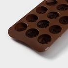 Форма для конфет и шоколада Доляна «Клумба цветов», силикон, 20.5×10.5×1.5 см, 15 ячеек, коричневая - Фото 5
