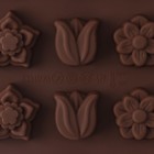 Форма для шоколада Доляна «Поляна», силикон, 20,5×10,5×1,5 см, 15 ячеек (2,3×2,3 см), цвет коричневый - Фото 6