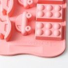 Форма для украшений Доляна «Детские игрушки», силикон, 21×11 см, 15 ячеек (3,5×2 см), цвет МИКС - Фото 4