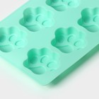 Форма для выпечки Доляна «Животные.Лапка», силикон, 18×13.8 см, 6 ячеек (5×5.4 см), бирюзовая - Фото 5