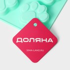 Форма для выпечки Доляна «Животные.Лапка», силикон, 18×13.8 см, 6 ячеек (5×5.4 см), бирюзовая - Фото 7