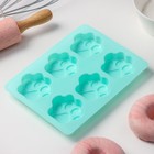 Форма для выпечки Доляна «Животные.Лапка», силикон, 18×13.8 см, 6 ячеек (5×5.4 см), бирюзовая - Фото 6
