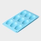 Форма для выпечки Доляна «Мадлен», силикон, 28×17×2 см, 9 ячеек (6.7×4.5×1.3 см), голубая - Фото 4