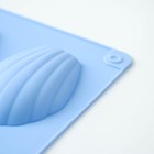 Форма для выпечки Доляна «Подводный мир. Ракушка», силикон, 28×17×2 см, 9 ячеек (6,7×4,5×1,3 см), цвет голубой - фото 4568668