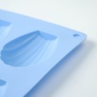 Форма для выпечки Доляна «Подводный мир. Ракушка», силикон, 28×17×2 см, 9 ячеек (6,7×4,5×1,3 см), цвет голубой - фото 4568669