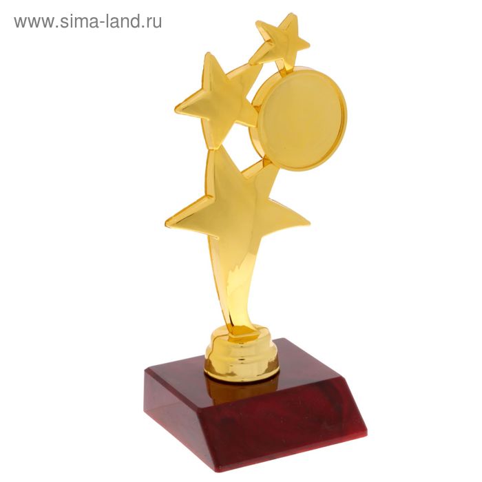 Наградная фигура под нанесение «Три звезды», подставка пластик красная, 6,8 х 15,3 см - Фото 1