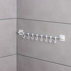 Держатель для полотенец в ванную, 8 крючков, 45 см, белый - Фото 2