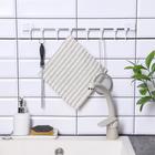 Держатель для полотенец в ванную, 8 крючков, 45 см, белый - Фото 5